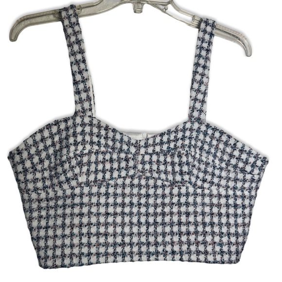 Amanda Uprichard Percy Tweed Cropped Top in Captiva - Picture 5 of 7